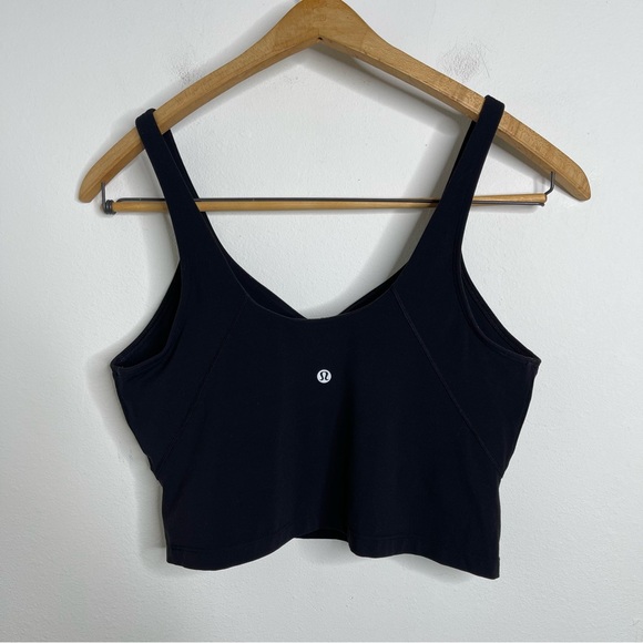 Lululemon Align Tank Top Black Cropped Size 12 Longline Sport Bra - Picture 5 of 13